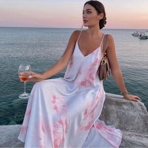 Zara Pastel Tie Dye Maxi Dress Vacation Size Medium